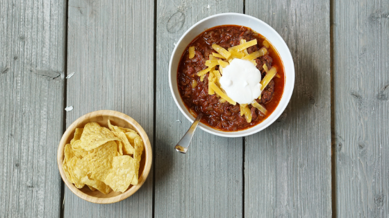 All Beef Chili and Tortillas 